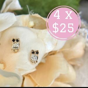 Golden owl earrings